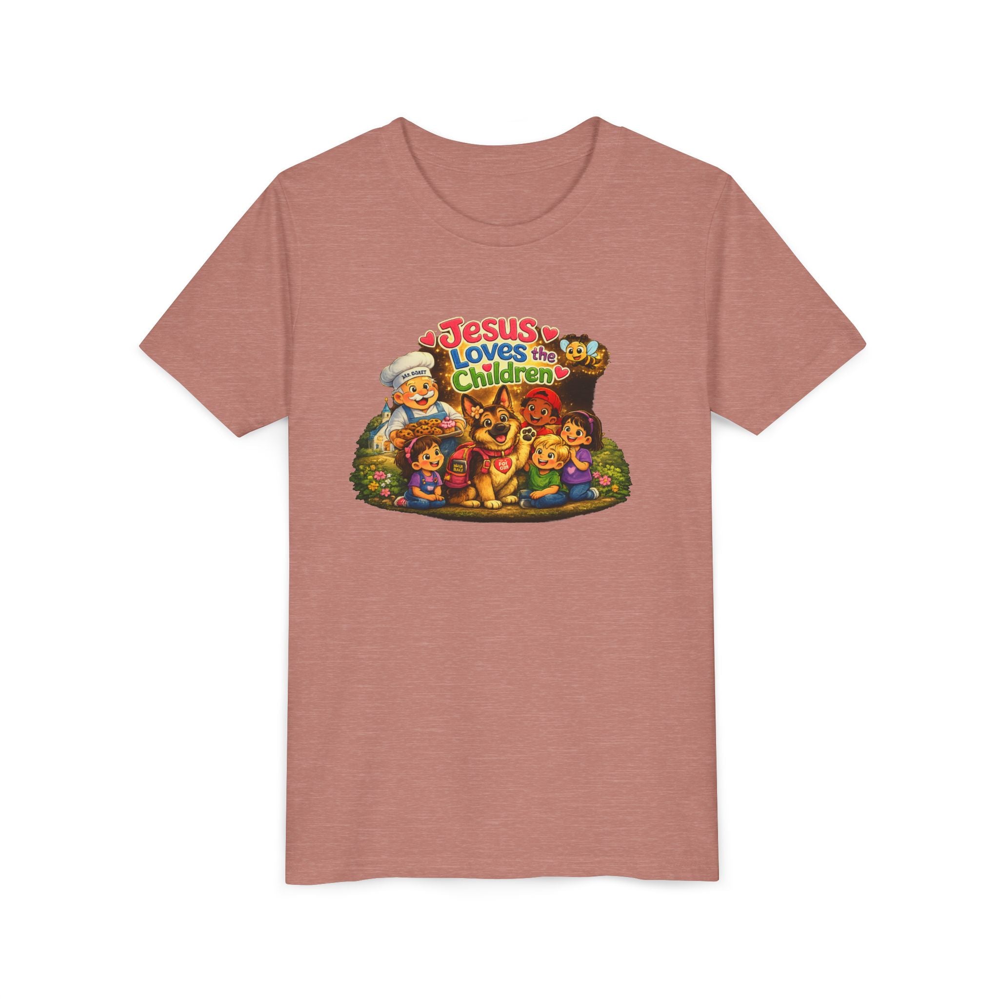 Youth Tee - "Jesus Loves the Children" Cute Christian Kids Shirt
