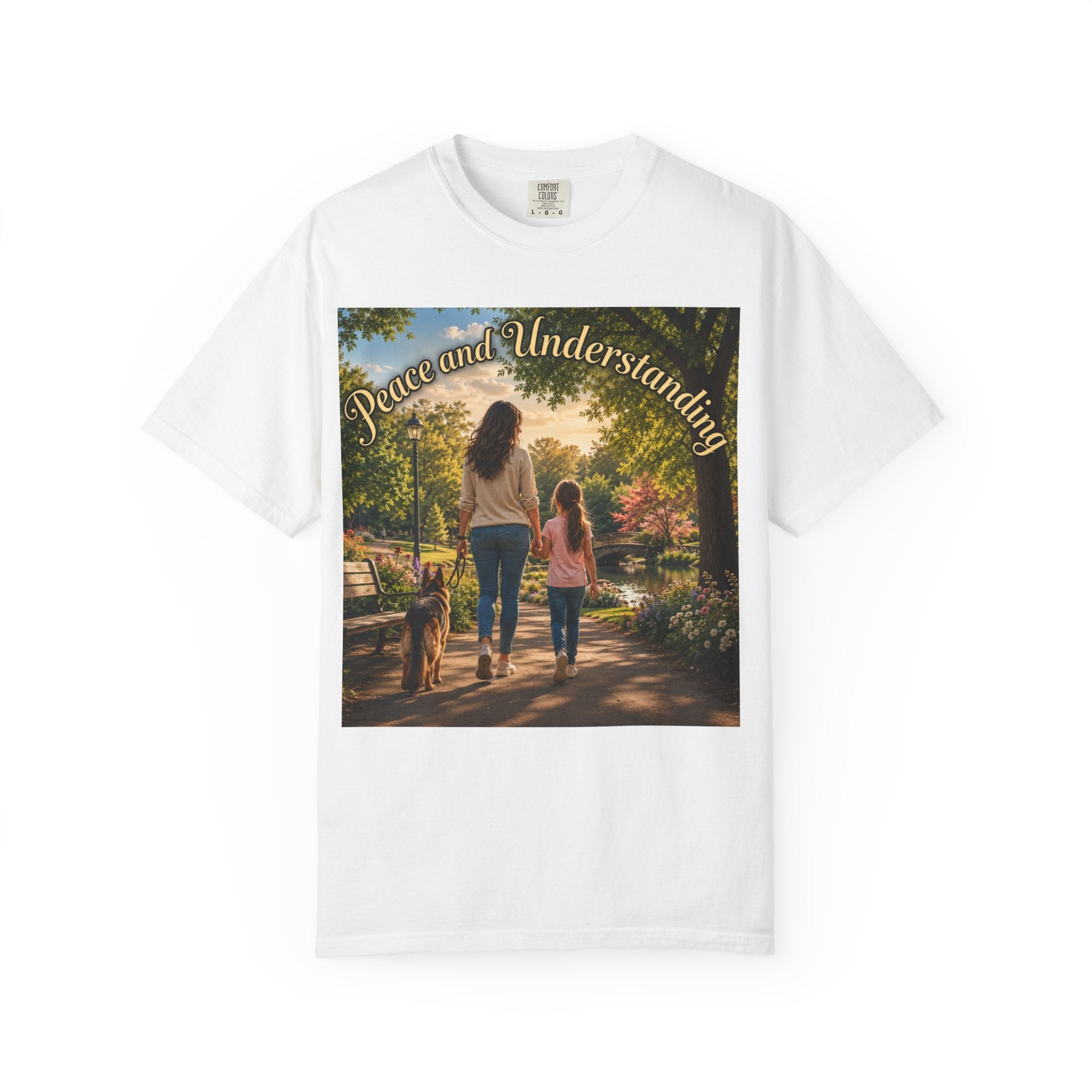 Peace and Understanding T-Shirt — Mom & Daughter Stroll Graphic Tee