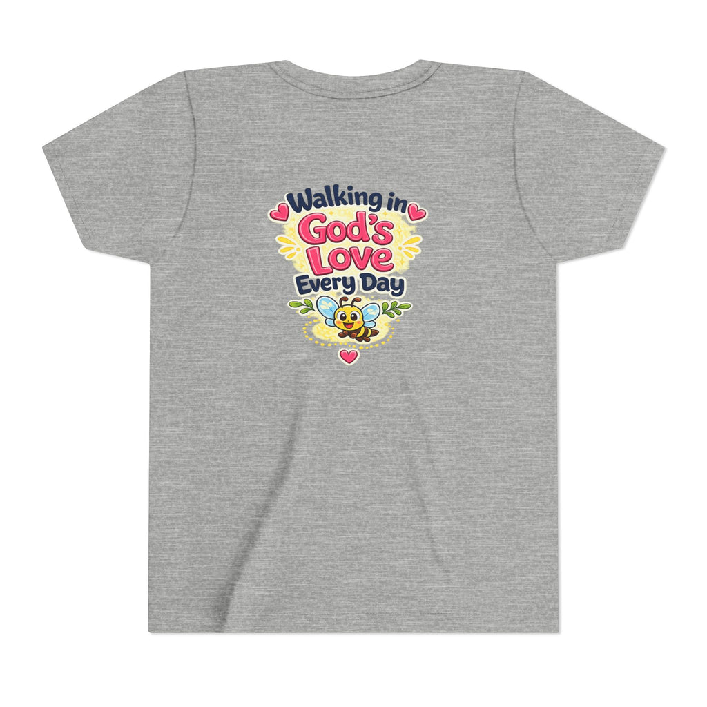 Youth Tee — "Hope Hollow" Christian Kids Shirt with Cute Puppy & "Walking in God's Love Every Day" Design