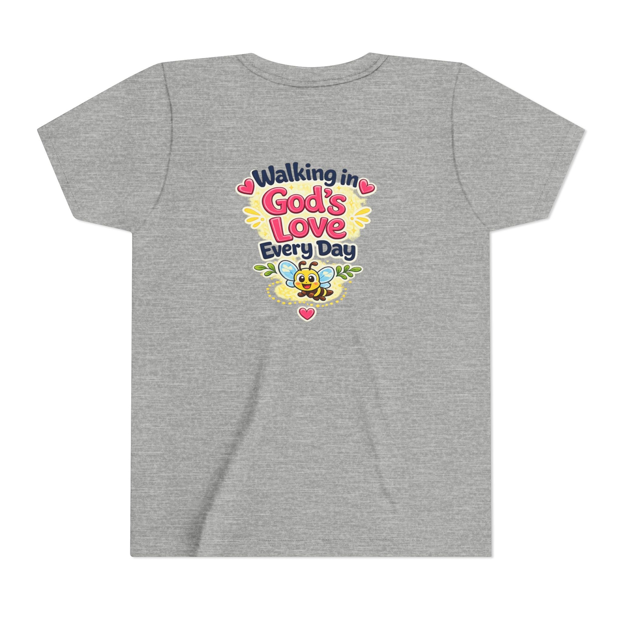 Youth Tee — "Hope Hollow" Christian Kids Shirt with Cute Puppy & "Walking in God's Love Every Day" Design