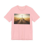 Christian Cross Sunrise Tee — Faith Journey T‑Shirt