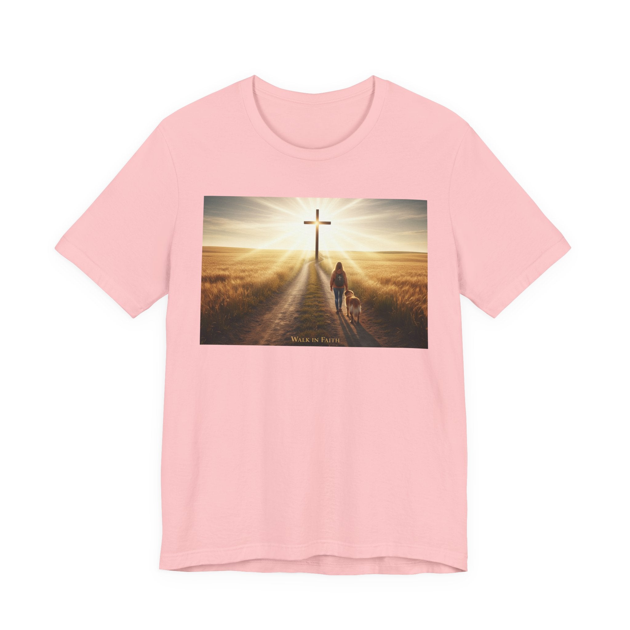 Christian Cross Sunrise Tee — Faith Journey T‑Shirt