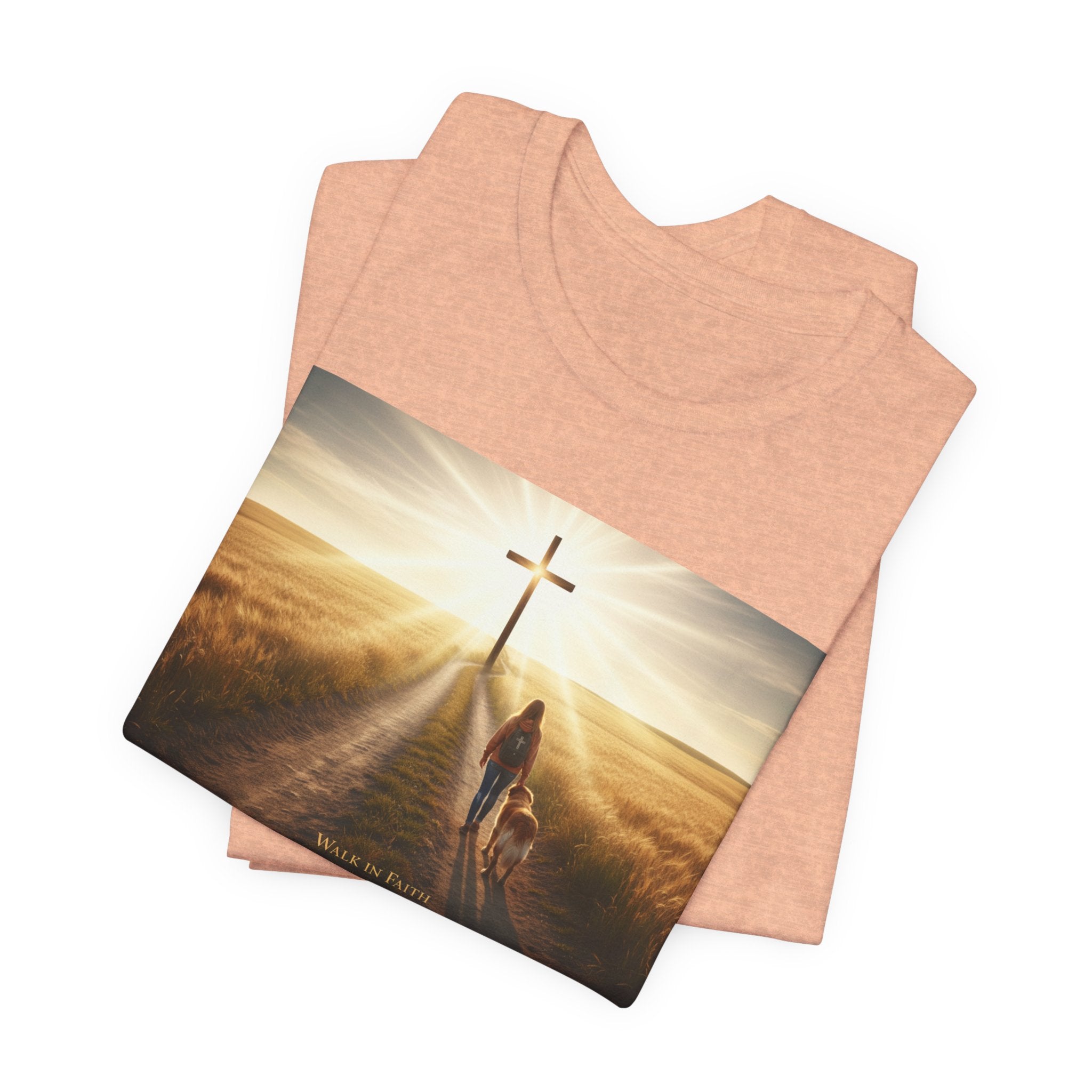 Christian Cross Sunrise Tee — Faith Journey T‑Shirt