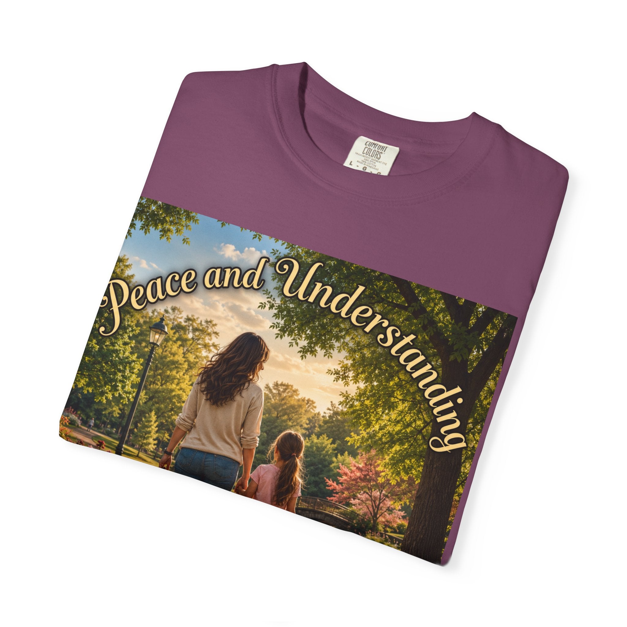 Peace and Understanding T-Shirt — Mom & Daughter Stroll Graphic Tee
