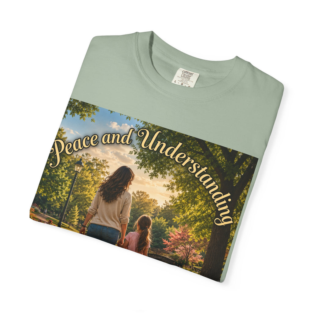 Peace and Understanding T-Shirt — Mom & Daughter Stroll Graphic Tee