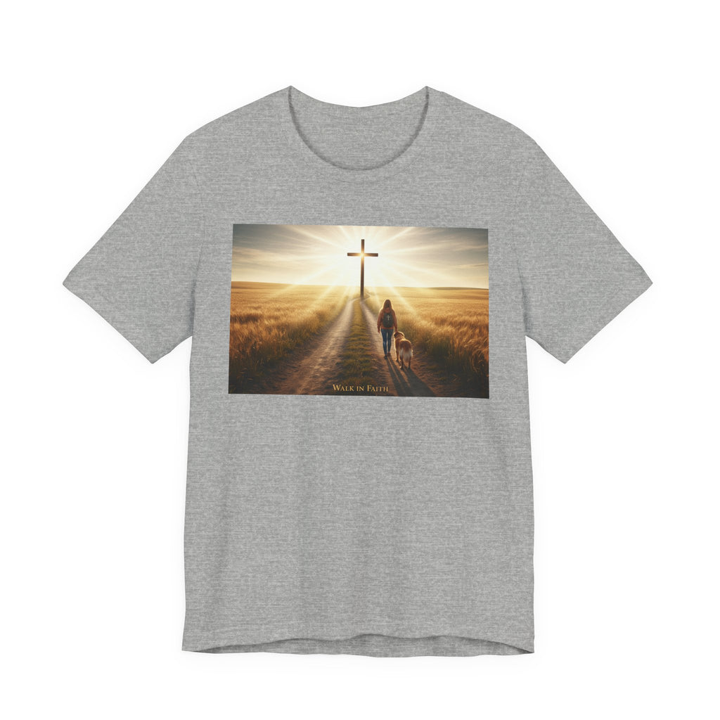 Christian Cross Sunrise Tee — Faith Journey T‑Shirt