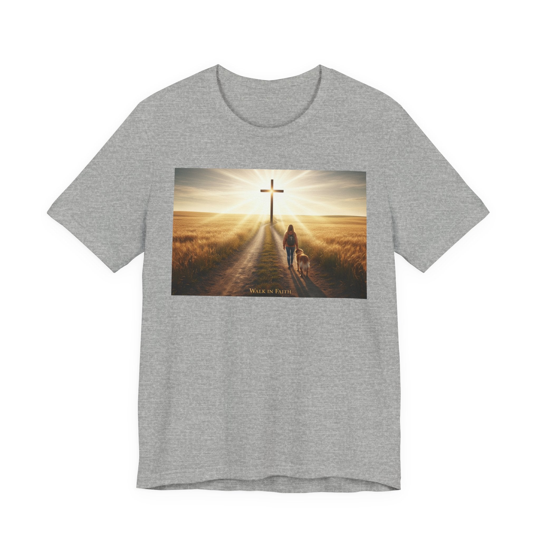 Christian Cross Sunrise Tee — Faith Journey T‑Shirt