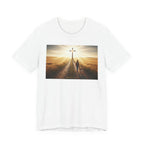 Christian Cross Sunrise Tee — Faith Journey T‑Shirt