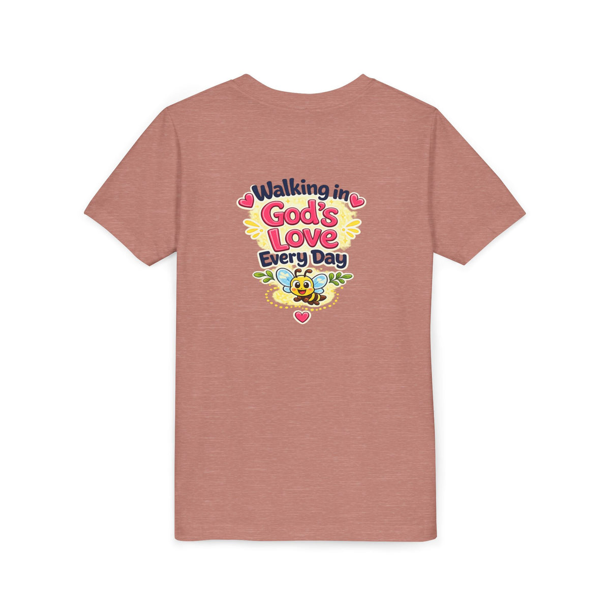 Youth Tee — "Hope Hollow" Christian Kids Shirt with Cute Puppy & "Walking in God's Love Every Day" Design