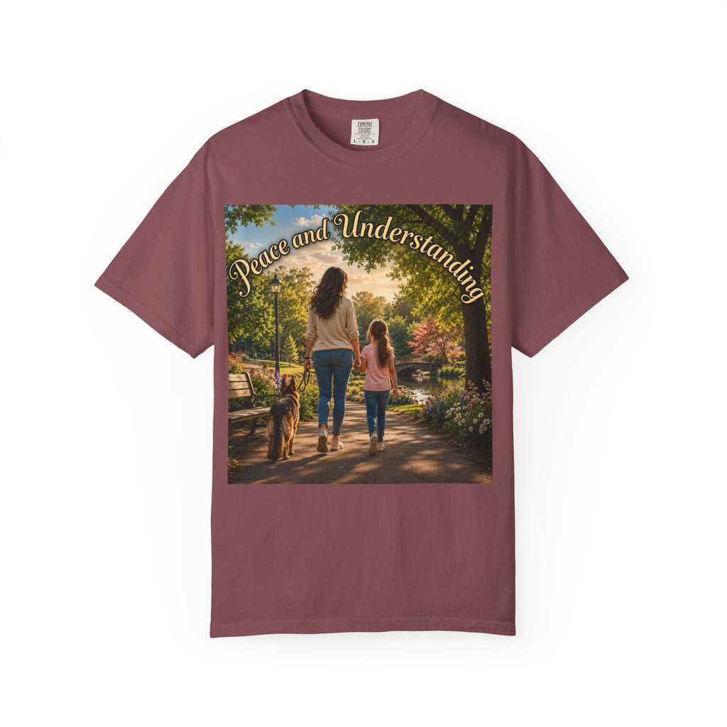 Peace and Understanding T-Shirt — Mom & Daughter Stroll Graphic Tee