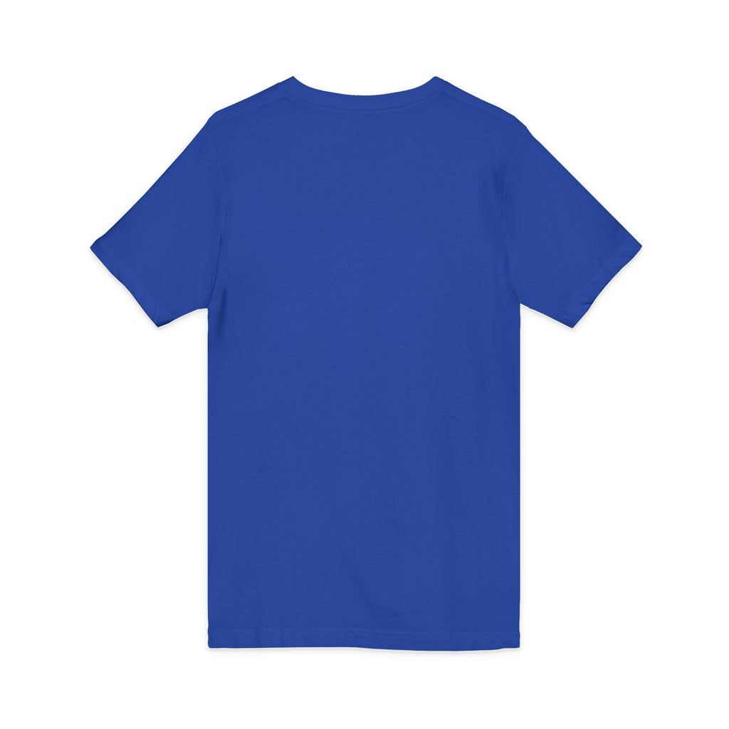 Christian Faith V-Neck Tee — "For God So Loved" Cross & Scripture