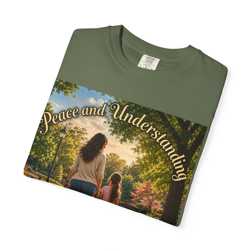 Peace and Understanding T-Shirt — Mom & Daughter Stroll Graphic Tee