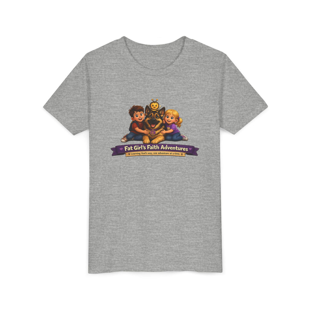 Youth Tee – “Fat Girl’s Faith Adventures” Kids Christian Adventure T‑Shirt