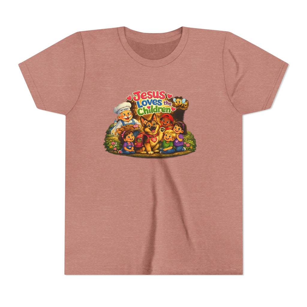 Youth Tee - "Jesus Loves the Children" Cute Christian Kids Shirt