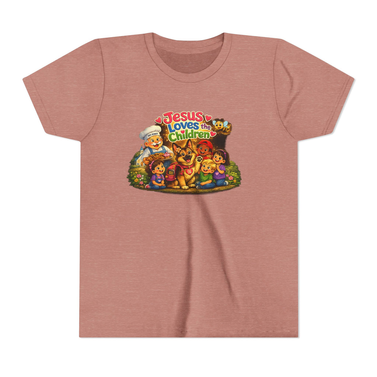 Youth Tee - "Jesus Loves the Children" Cute Christian Kids Shirt