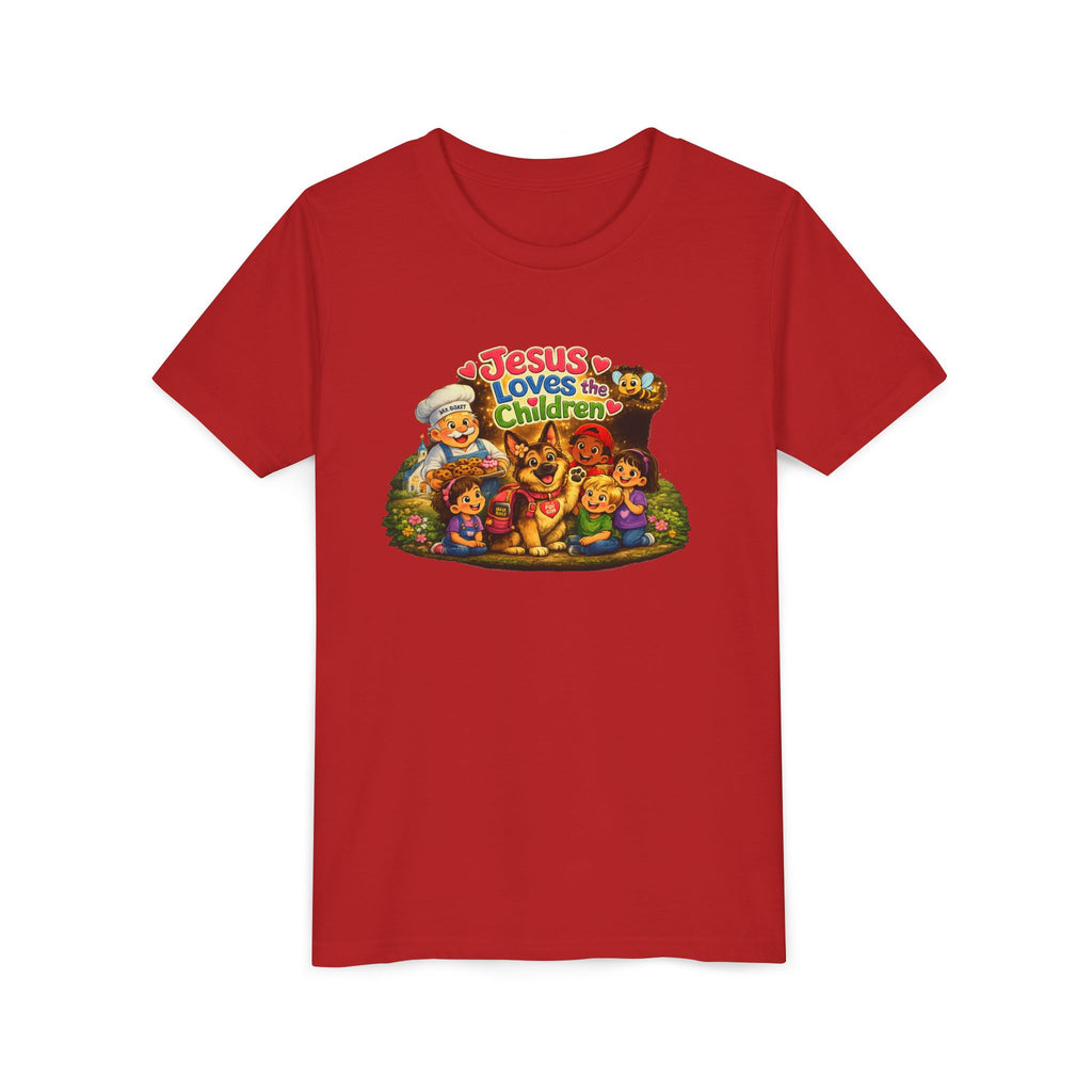 Youth Tee - "Jesus Loves the Children" Cute Christian Kids Shirt