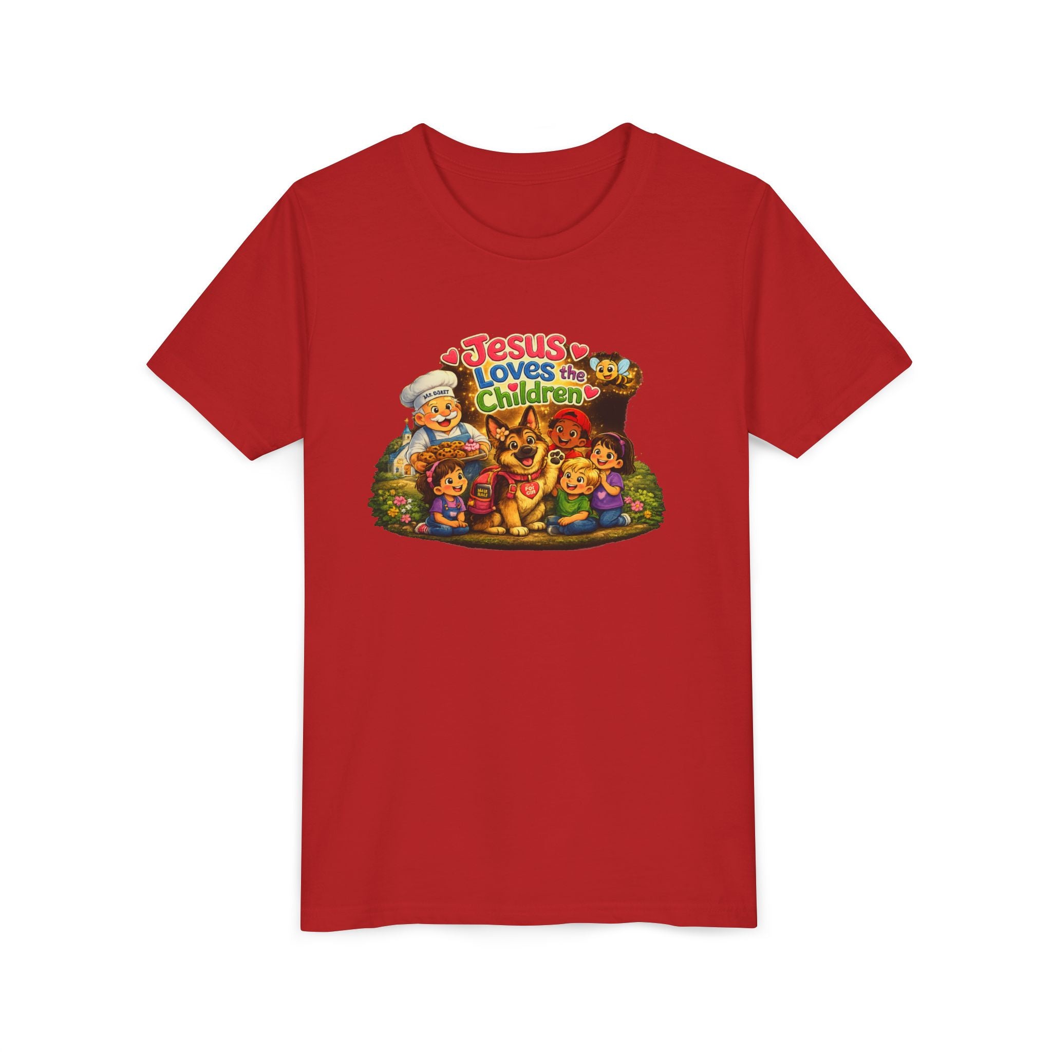 Youth Tee - "Jesus Loves the Children" Cute Christian Kids Shirt