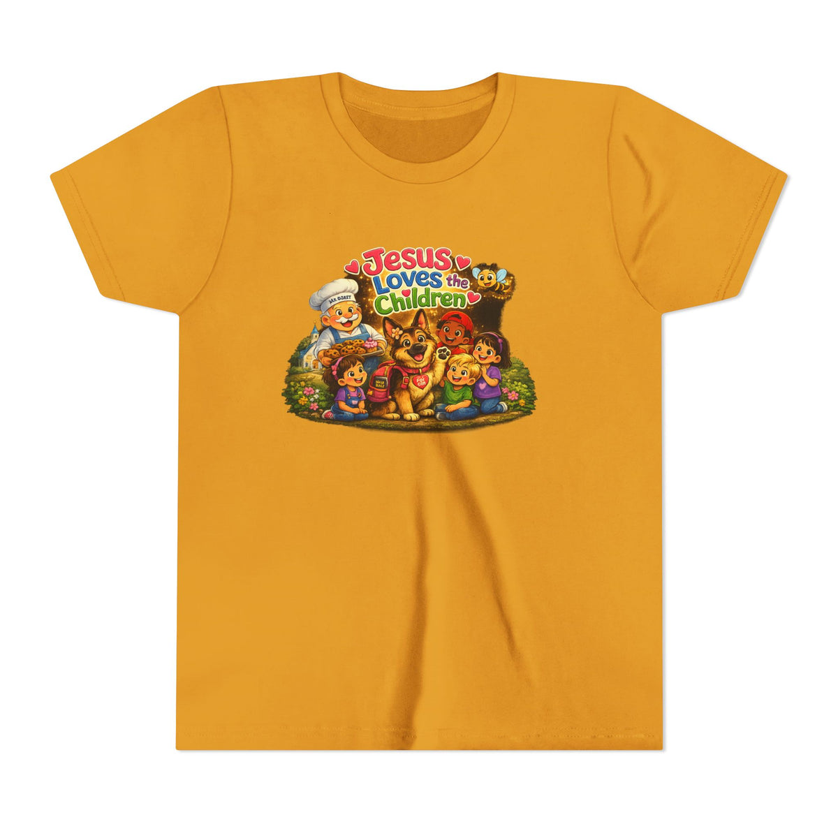Youth Tee - "Jesus Loves the Children" Cute Christian Kids Shirt