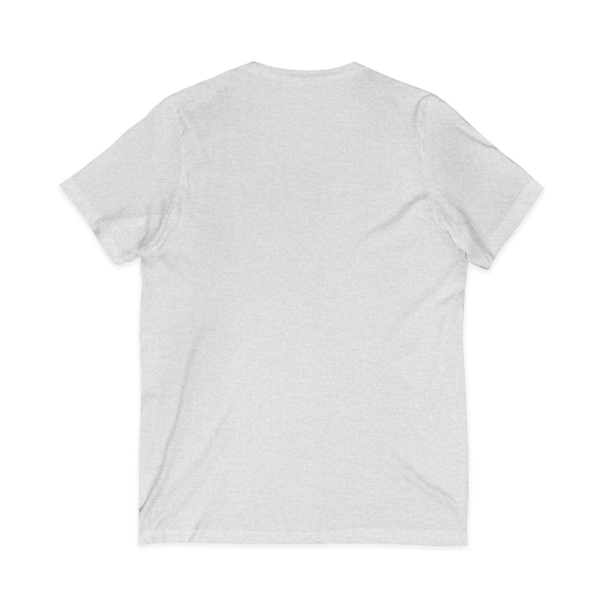 Christian Faith V-Neck Tee — "For God So Loved" Cross & Scripture