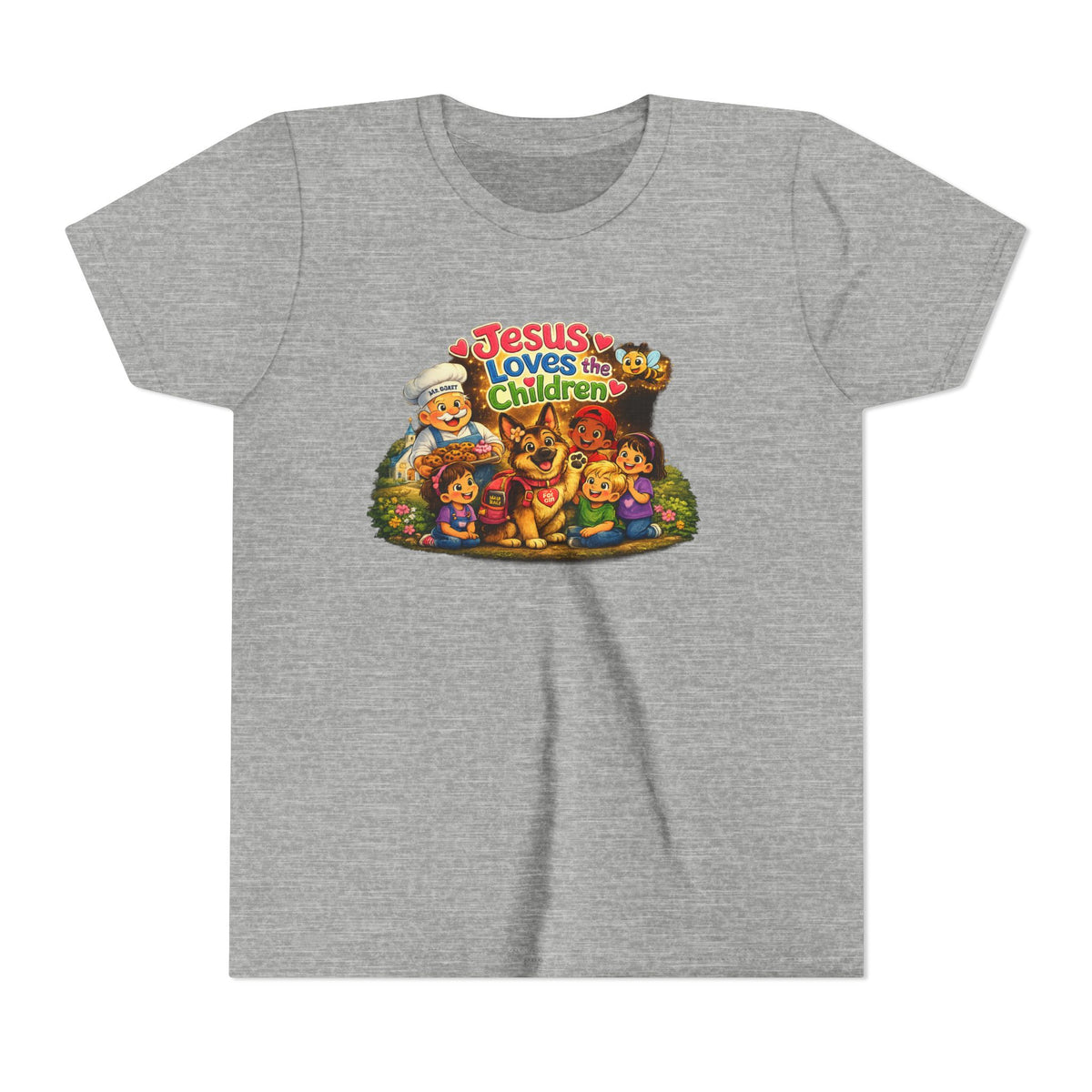 Youth Tee - "Jesus Loves the Children" Cute Christian Kids Shirt