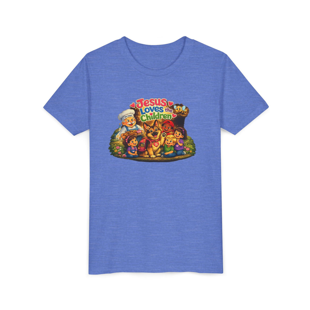 Youth Tee - "Jesus Loves the Children" Cute Christian Kids Shirt