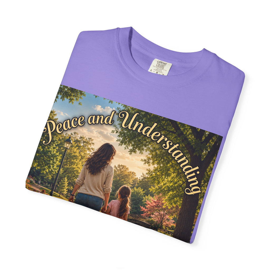 Peace and Understanding T-Shirt — Mom & Daughter Stroll Graphic Tee