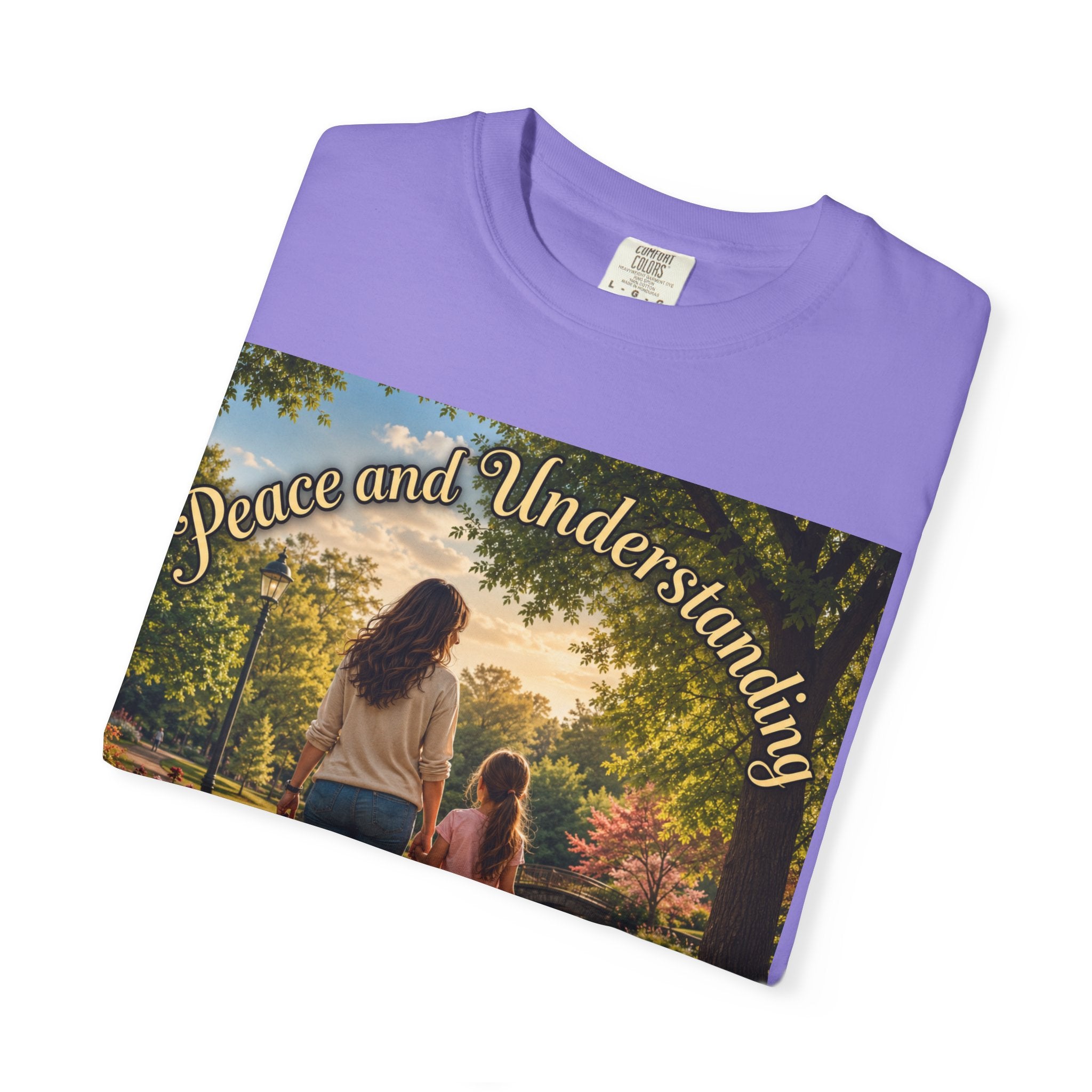 Peace and Understanding T-Shirt — Mom & Daughter Stroll Graphic Tee