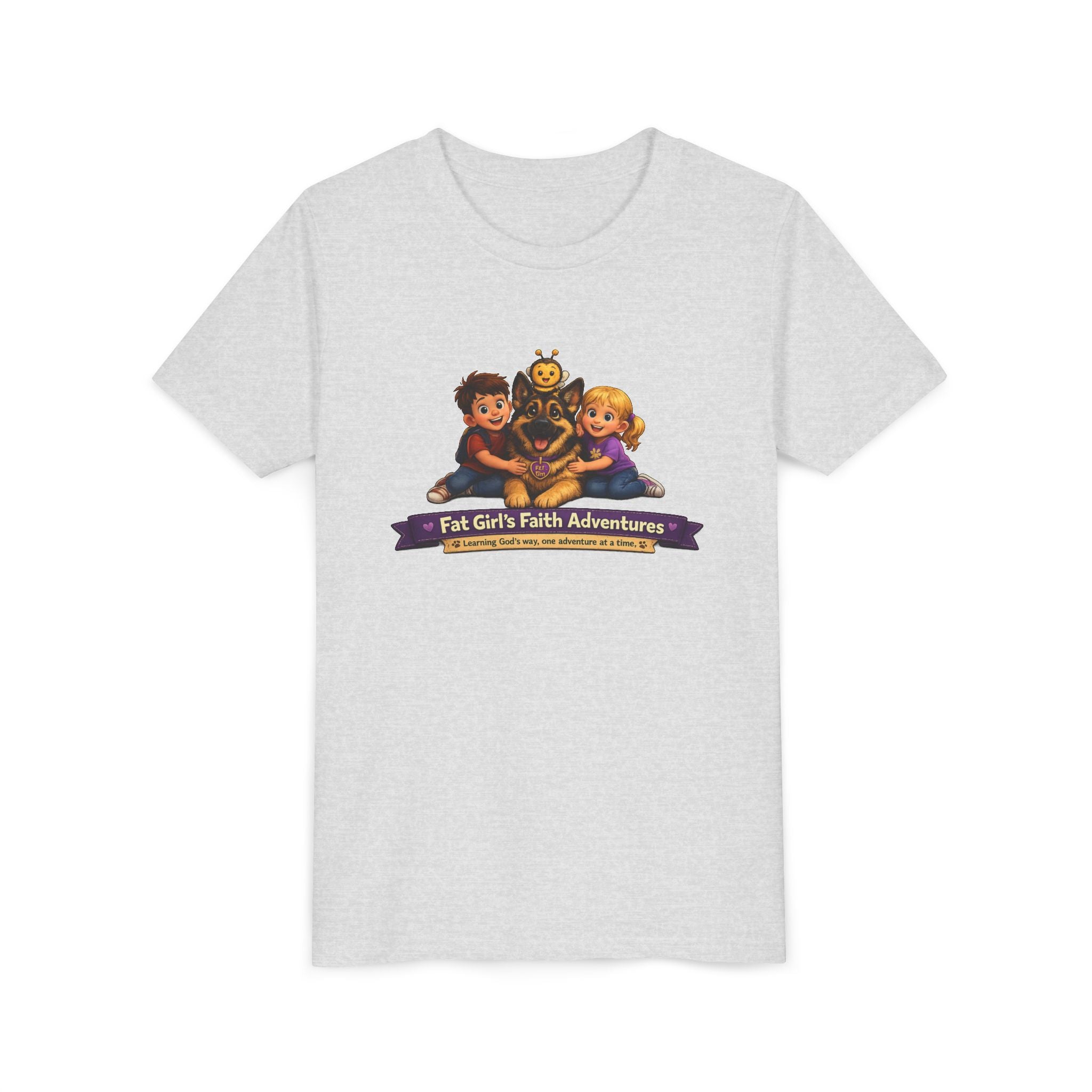 Youth Tee – “Fat Girl’s Faith Adventures” Kids Christian Adventure T‑Shirt