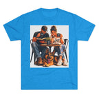 Couple Coffee Date T-Shirt with Dog — 'Love' Café Vibe Tee