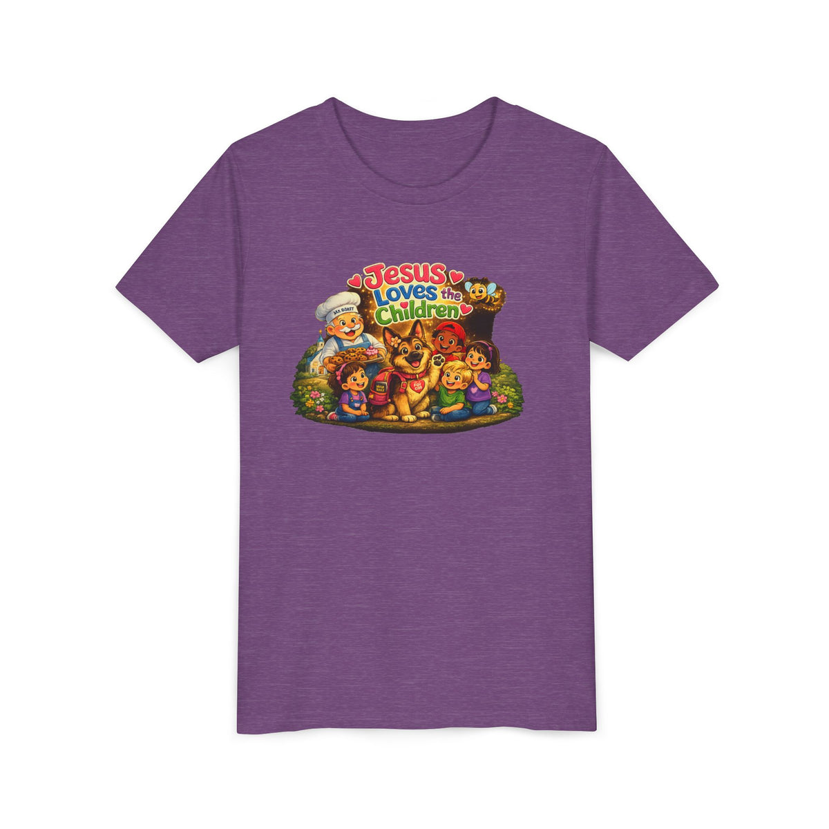 Youth Tee - "Jesus Loves the Children" Cute Christian Kids Shirt