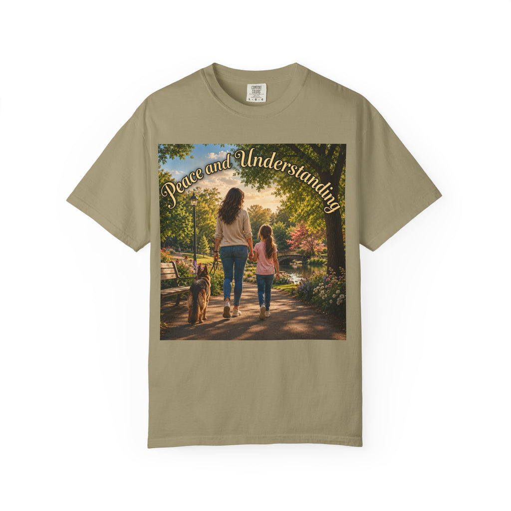 Peace and Understanding T-Shirt — Mom & Daughter Stroll Graphic Tee