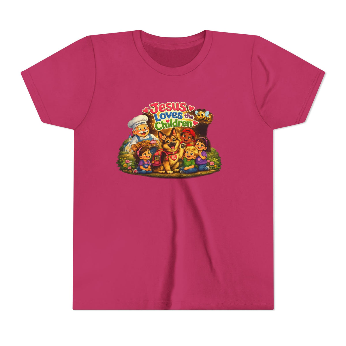 Youth Tee - "Jesus Loves the Children" Cute Christian Kids Shirt