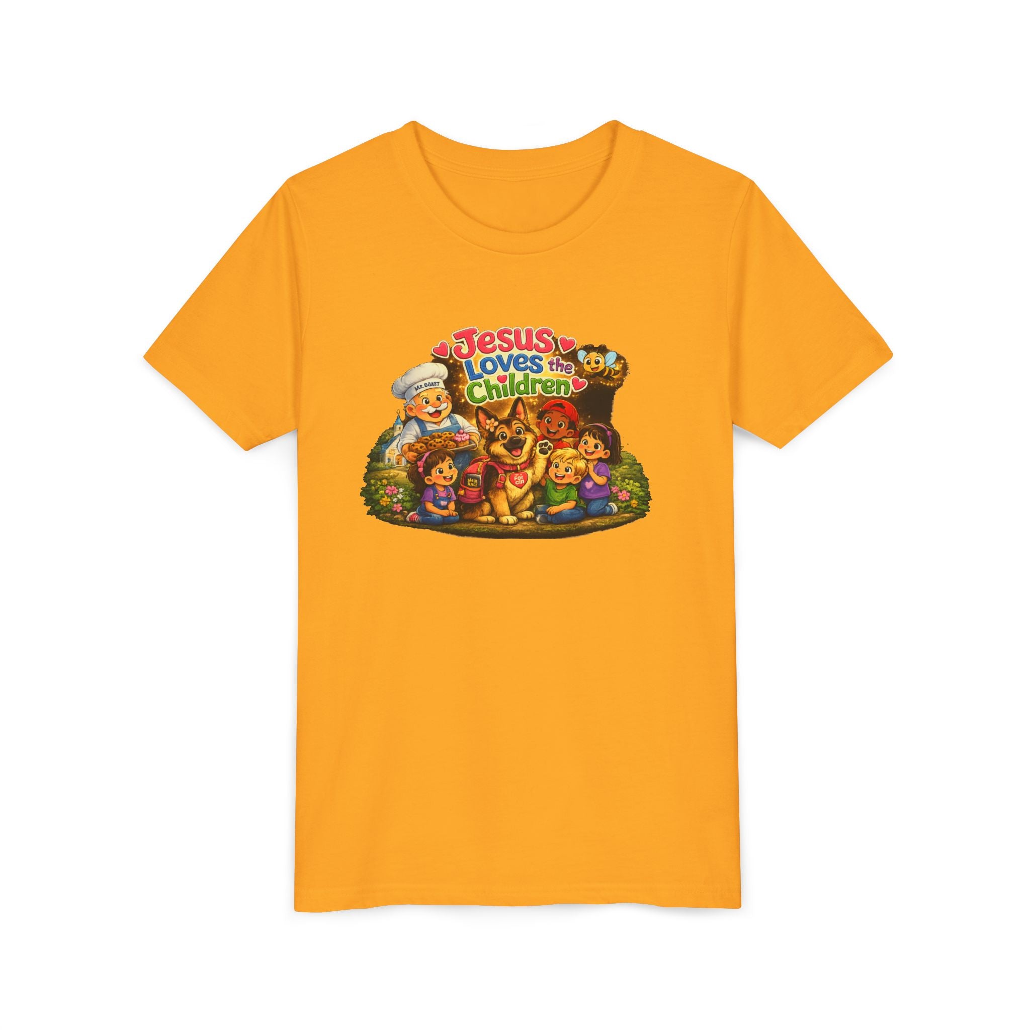 Youth Tee - "Jesus Loves the Children" Cute Christian Kids Shirt