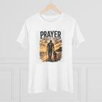 Prayer Changes Things Women’s Tee — Inspirational Christian Faith Shirt (Father & Child Sunset Design)