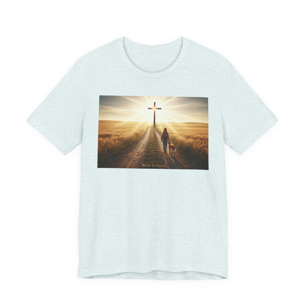 Christian Cross Sunrise Tee — Faith Journey T‑Shirt