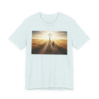 Christian Cross Sunrise Tee — Faith Journey T‑Shirt