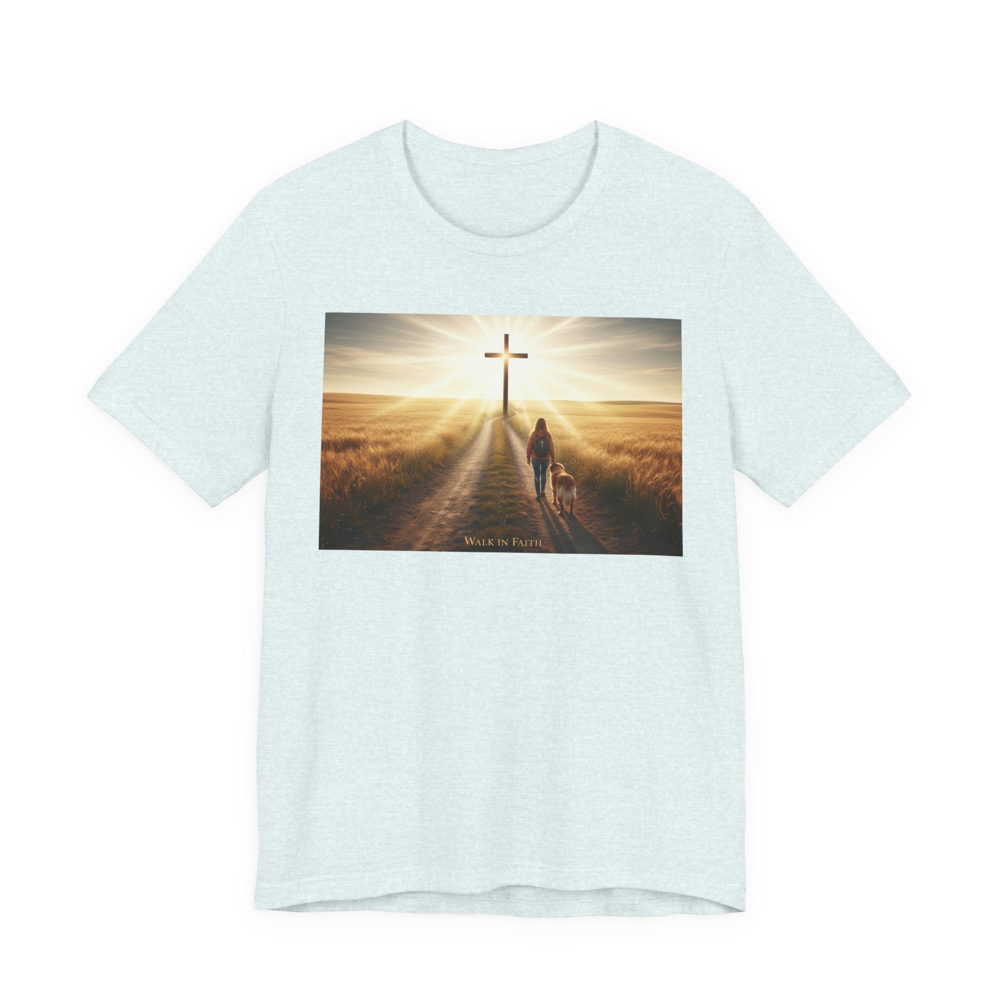 Christian Cross Sunrise Tee — Faith Journey T‑Shirt