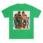 Couple Coffee Date T-Shirt with Dog — 'Love' Café Vibe Tee