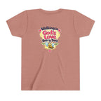 Youth Tee — "Hope Hollow" Christian Kids Shirt with Cute Puppy & "Walking in God's Love Every Day" Design