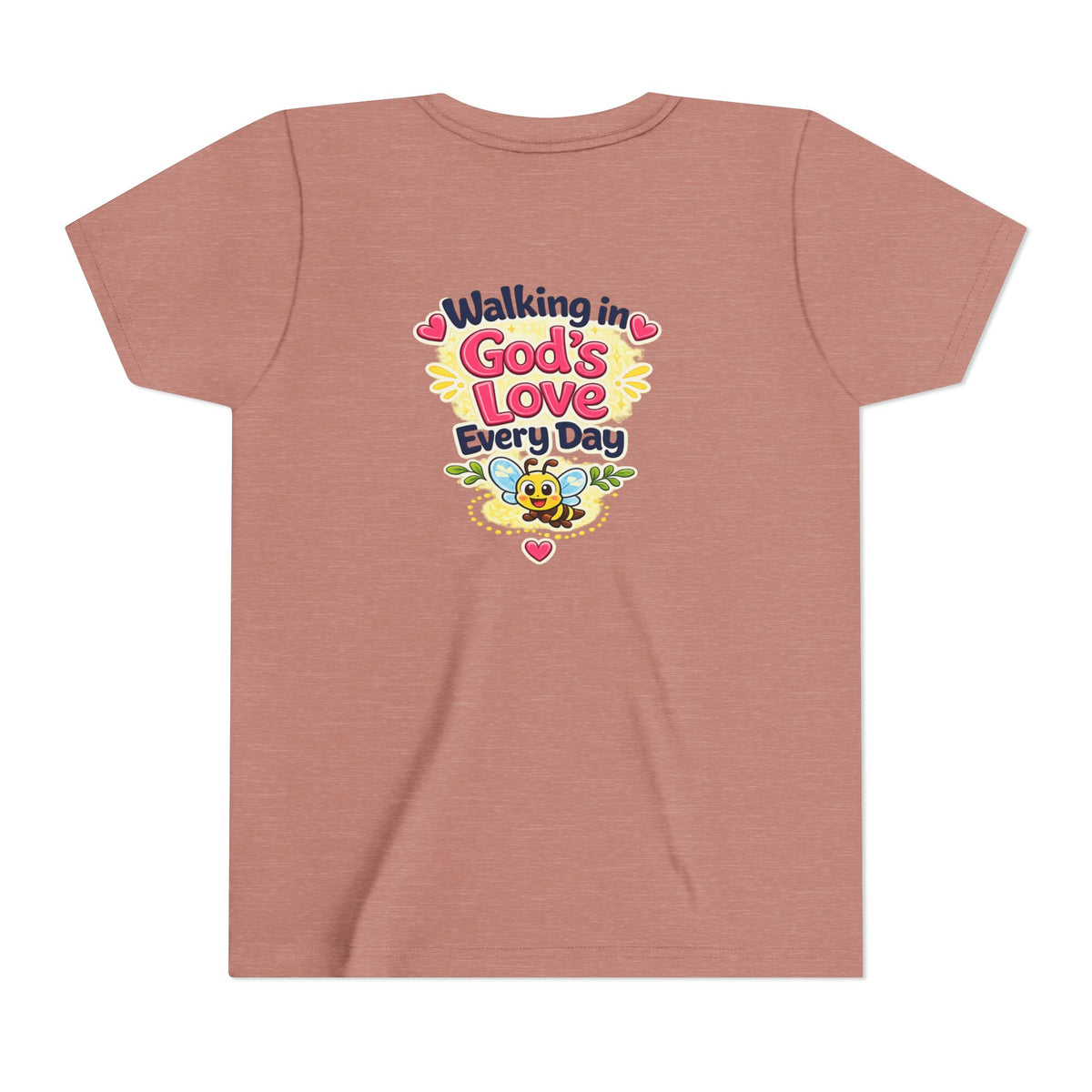 Youth Tee — "Hope Hollow" Christian Kids Shirt with Cute Puppy & "Walking in God's Love Every Day" Design