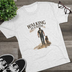 Walking in Faith T-Shirt — Christian Faith Tee with Man & Dog Graphic