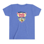 Youth Tee — "Hope Hollow" Christian Kids Shirt with Cute Puppy & "Walking in God's Love Every Day" Design