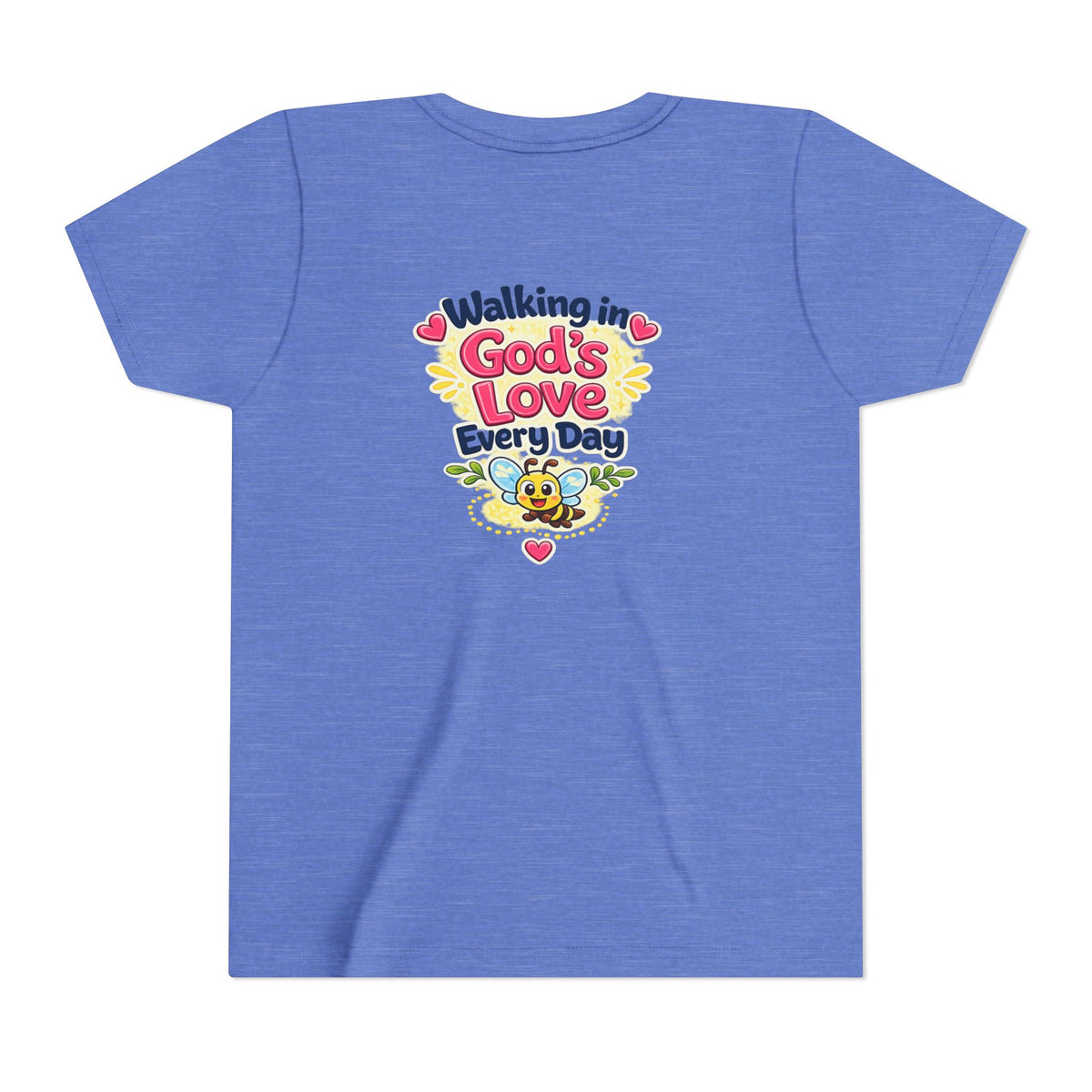 Youth Tee — "Hope Hollow" Christian Kids Shirt with Cute Puppy & "Walking in God's Love Every Day" Design