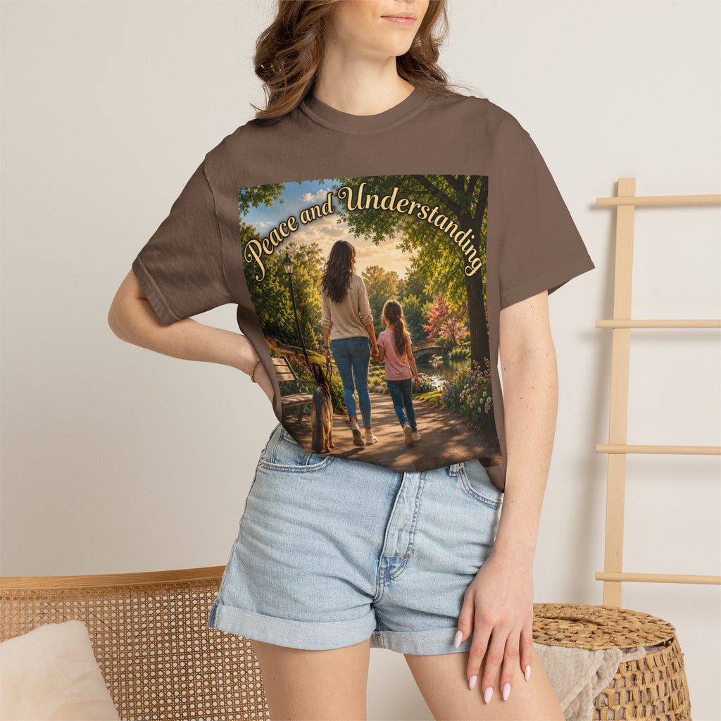 Peace and Understanding T-Shirt — Mom & Daughter Stroll Graphic Tee