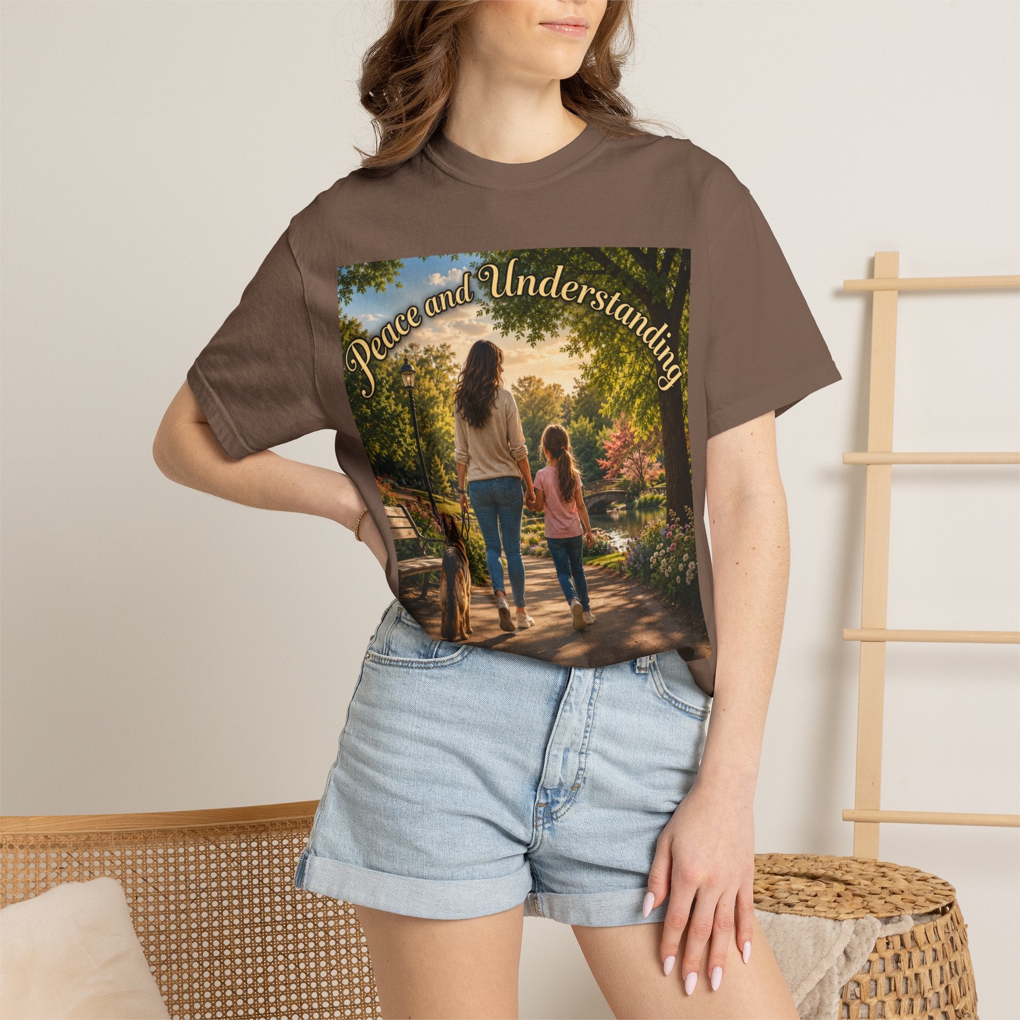 Peace and Understanding T-Shirt — Mom & Daughter Stroll Graphic Tee