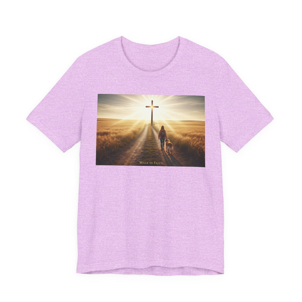 Christian Cross Sunrise Tee — Faith Journey T‑Shirt
