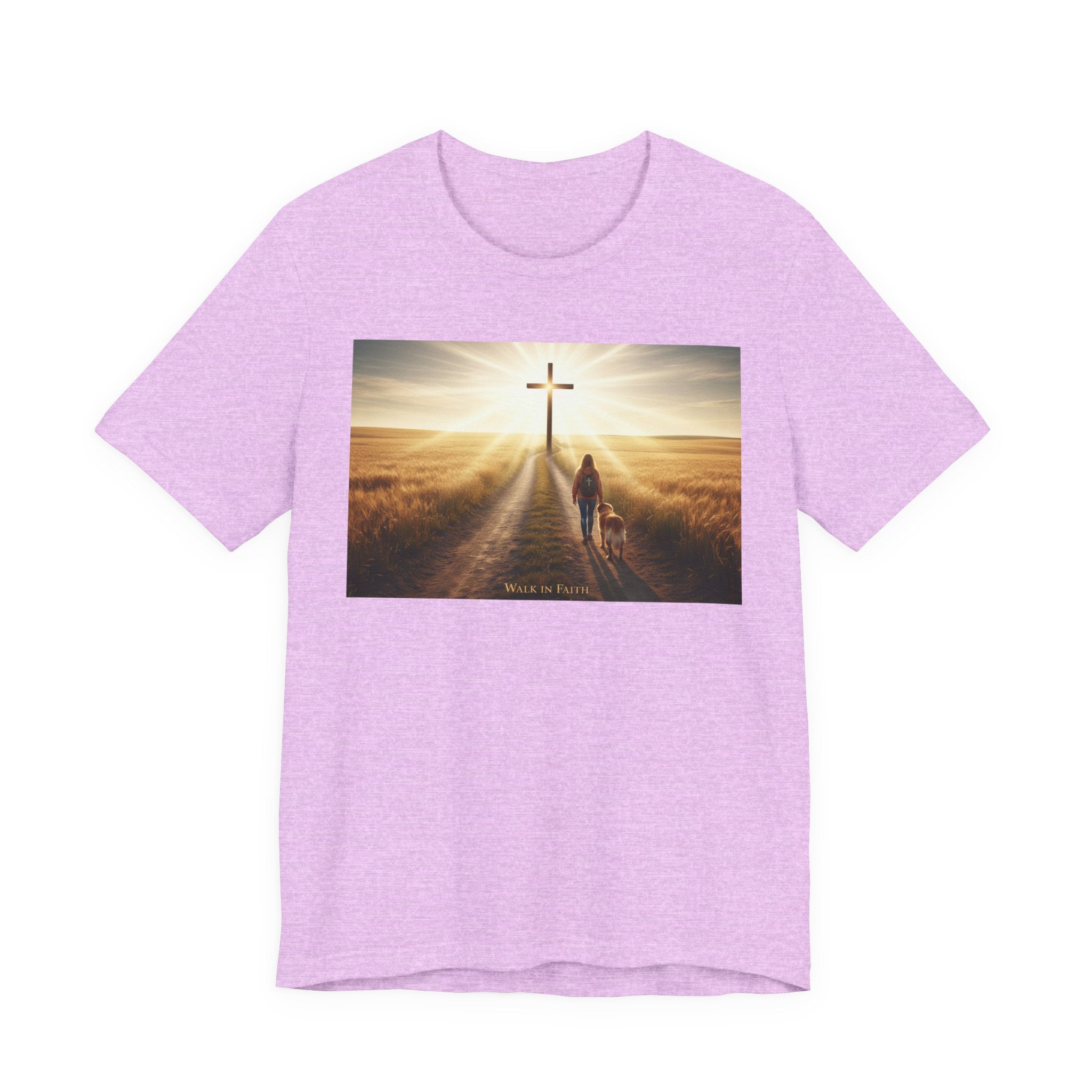 Christian Cross Sunrise Tee — Faith Journey T‑Shirt