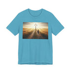 Christian Cross Sunrise Tee — Faith Journey T‑Shirt