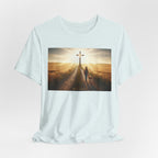 Christian Cross Sunrise Tee — Faith Journey T‑Shirt