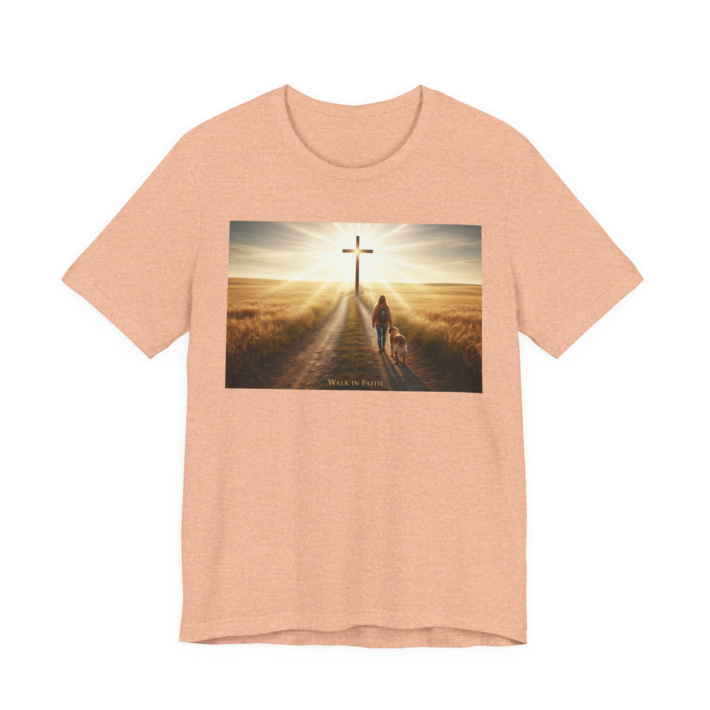 Christian Cross Sunrise Tee — Faith Journey T‑Shirt